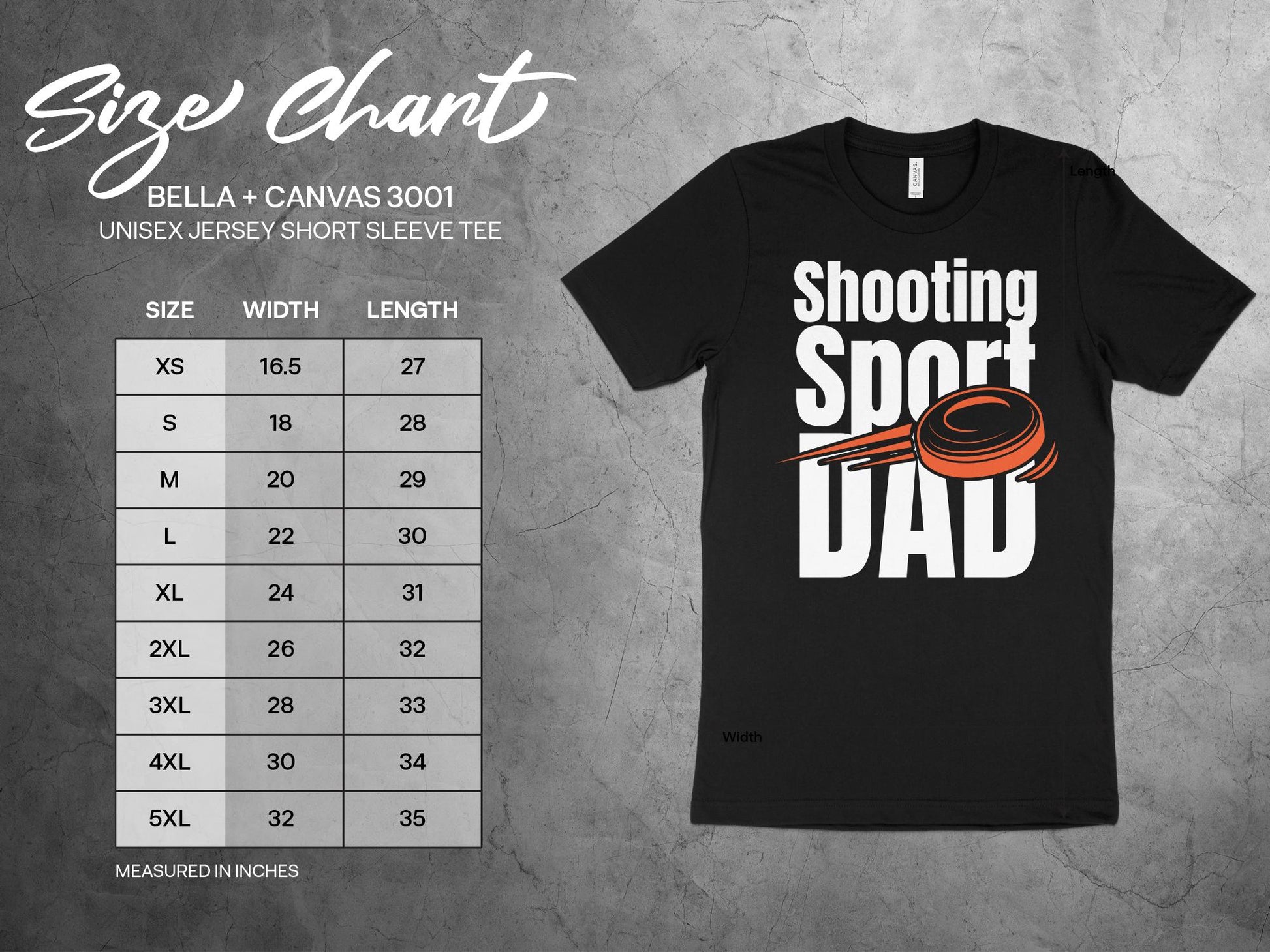 Trap Shooting Shirt - Sport Shooting Dad Sizing Chart