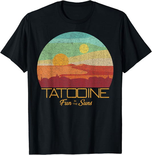 Star Wars Tatooine Postcard Fun in the Sun Vintage Disney+ T-Shirt