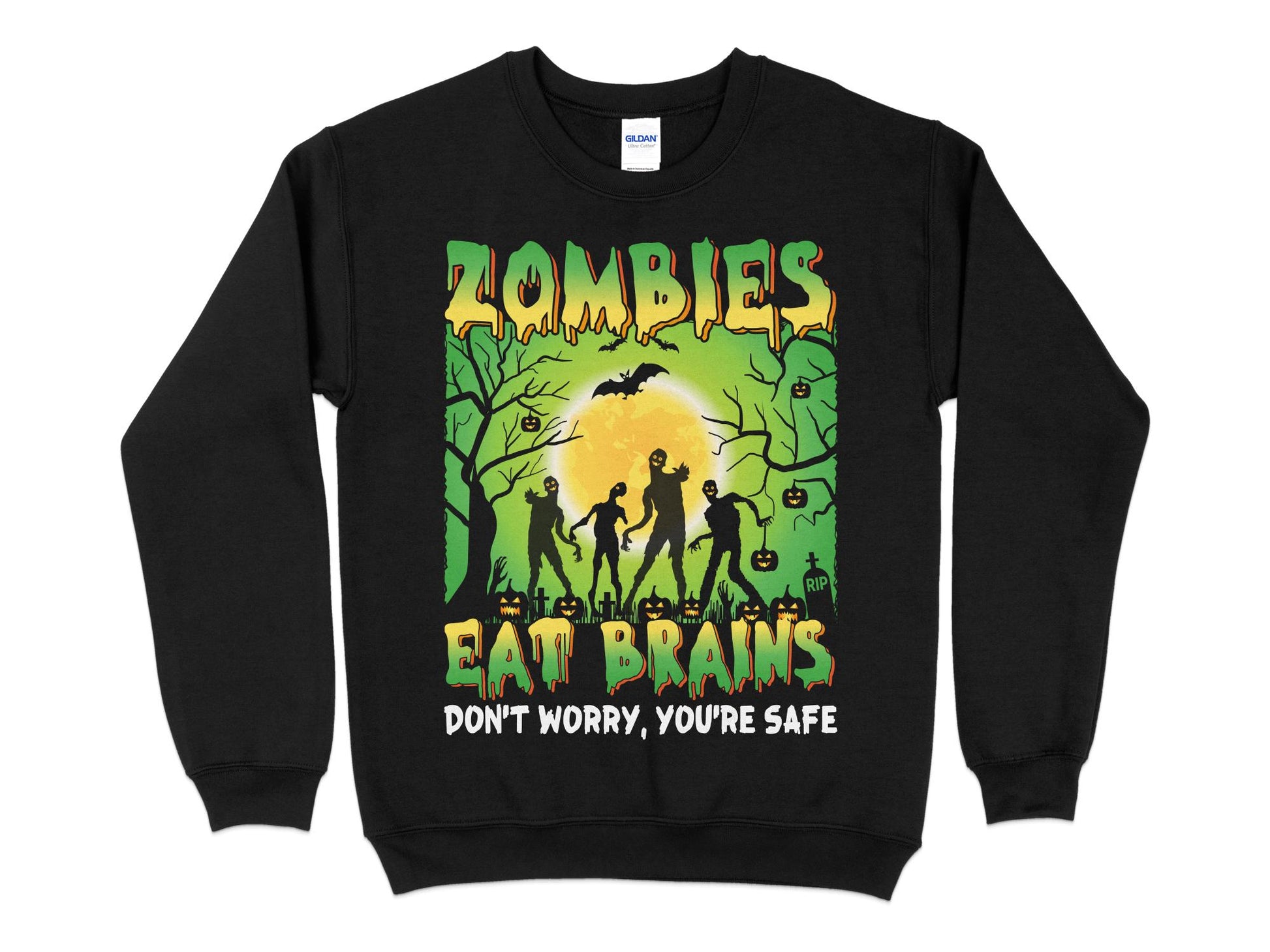 Zombies Sweatshirt - Eat Brains, black