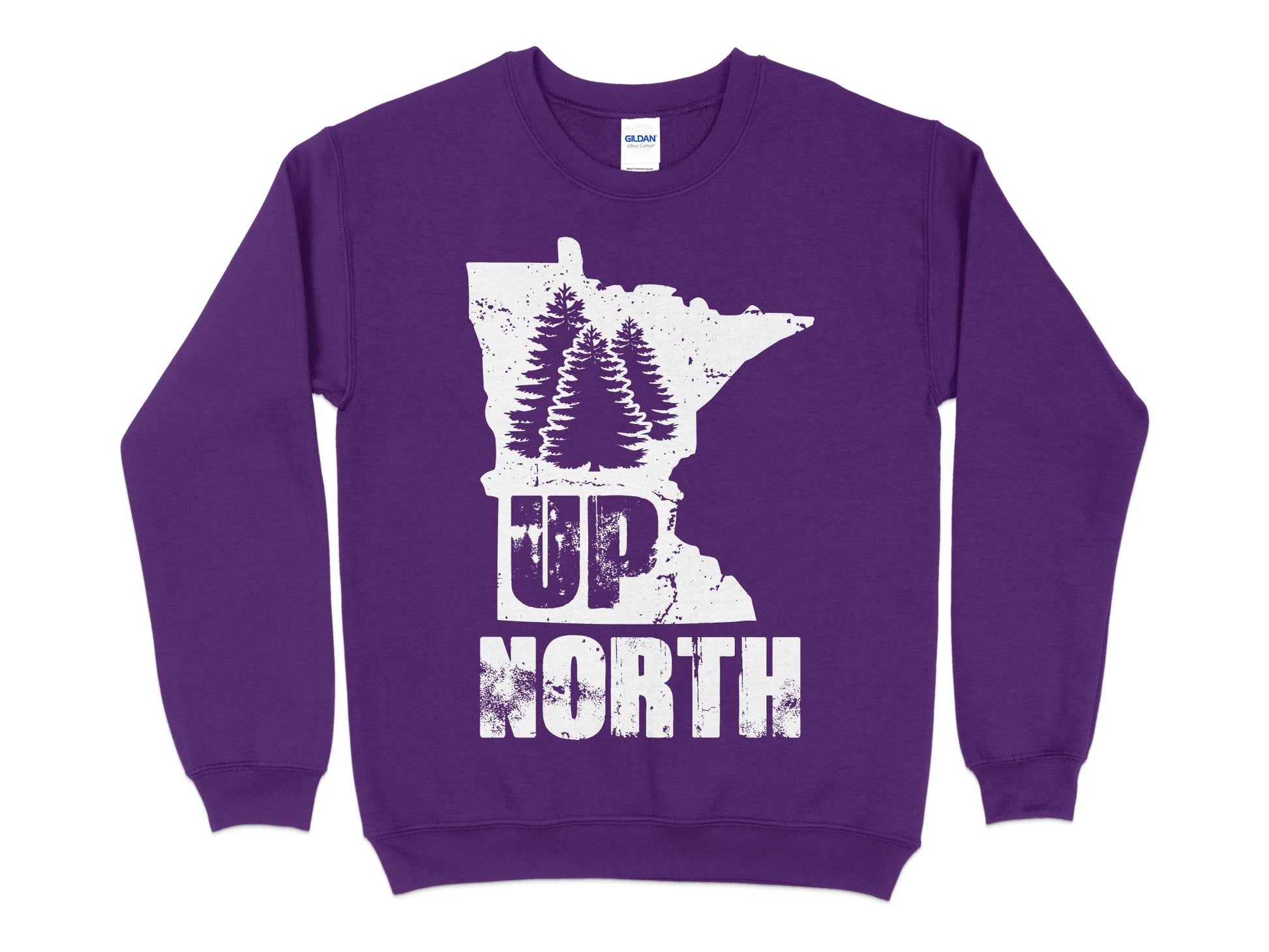 Minnesota Sweatshirt - Rustic Up North, purple