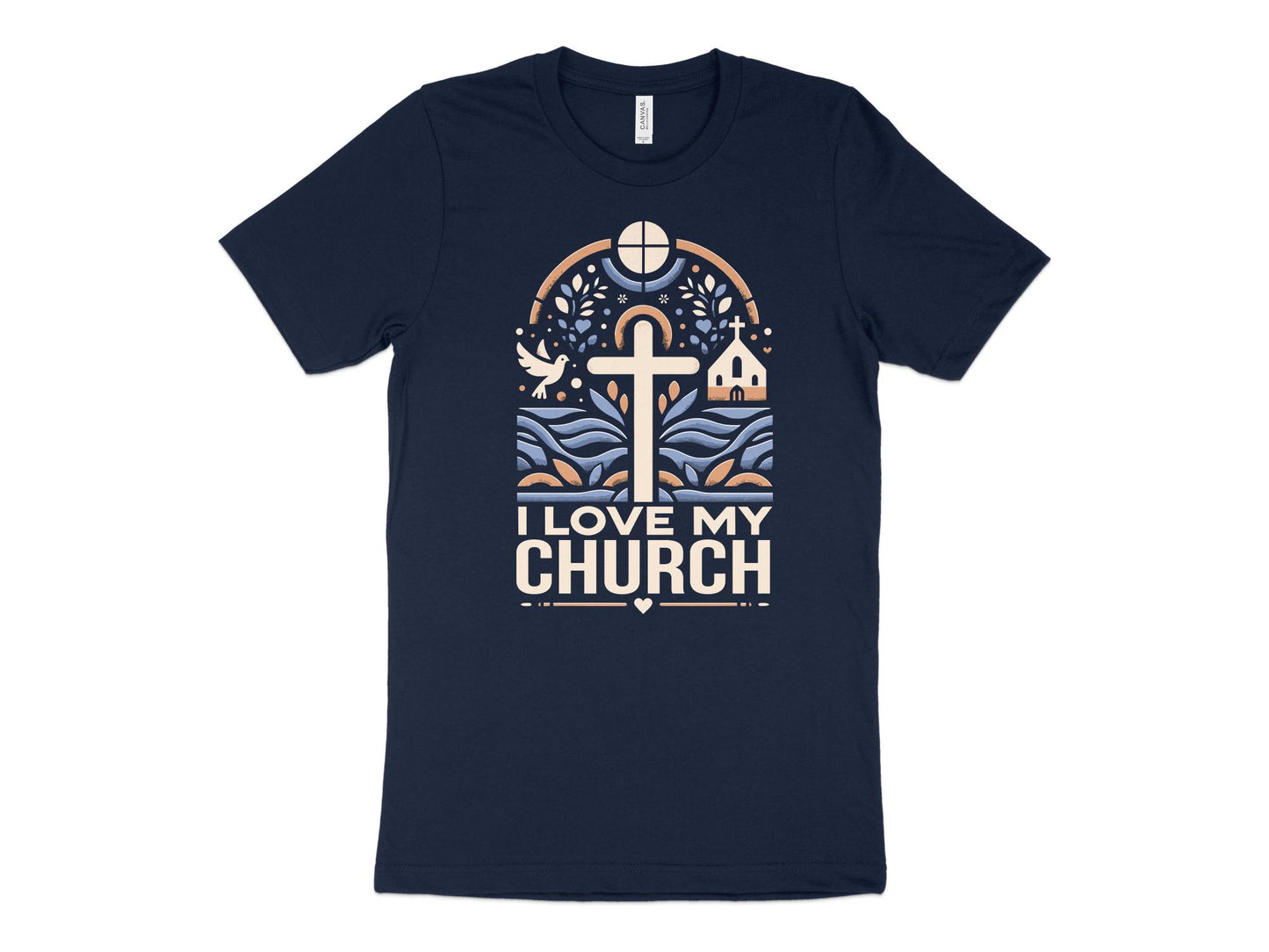 I Love My Church Shirts, navy blue