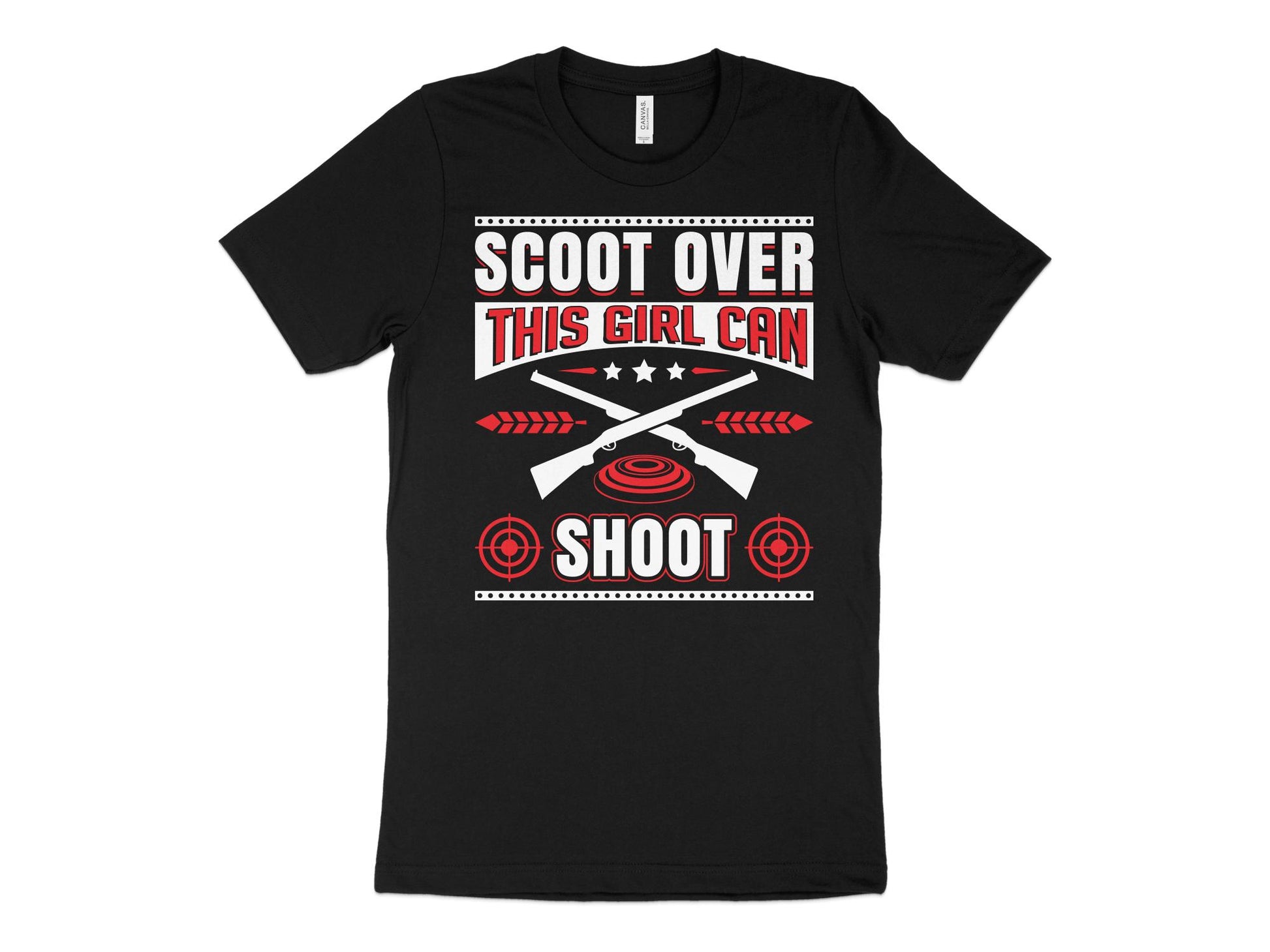 Trap Shooting Shirt - Scoot Over This Girl Can Shoot, black