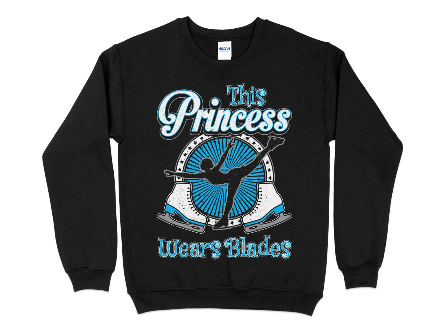 Figure Skating Sweatshirt This Princess Wears Blades, black