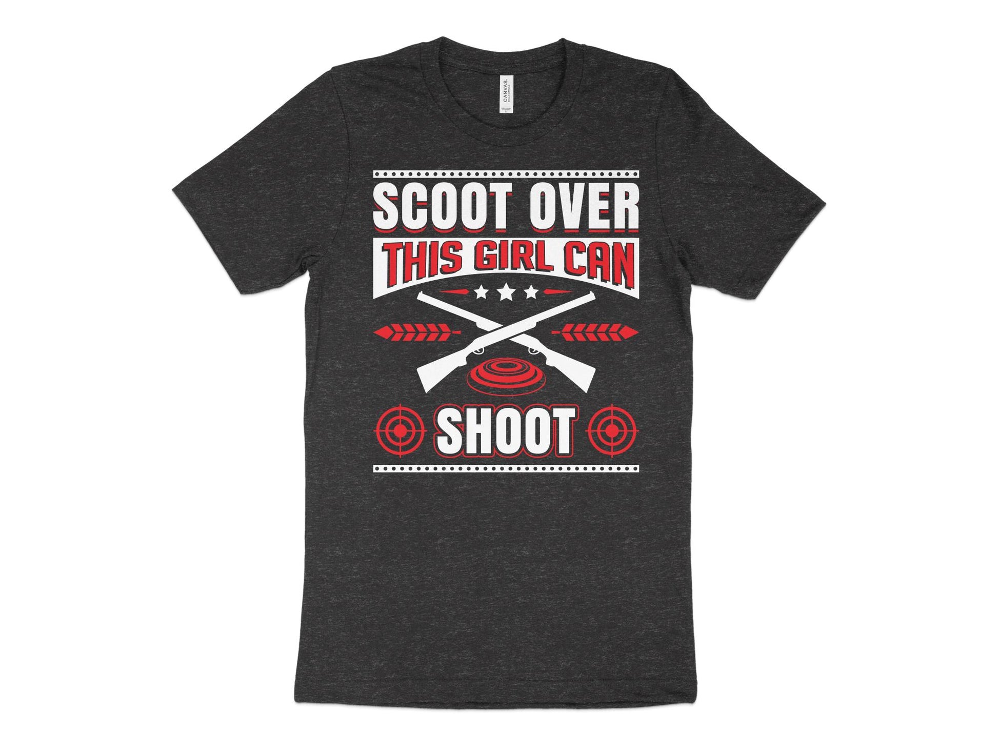 Trap Shooting Shirt - Scoot Over This Girl Can Shoot, charcoal