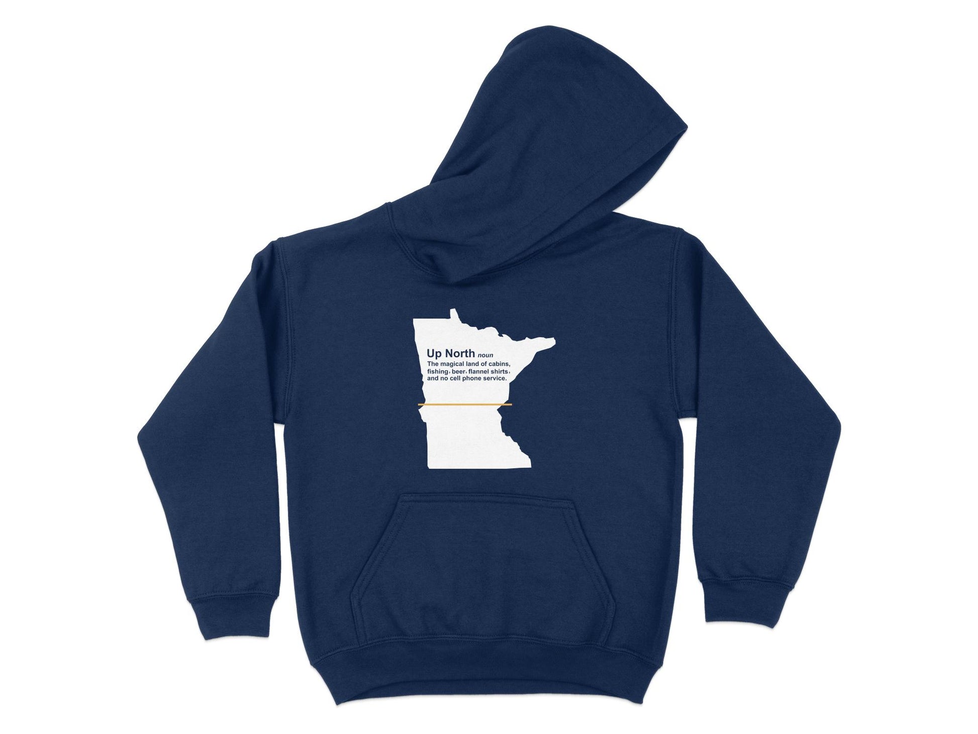 Minnesota T Hoodie - Up North Definition, navy blue