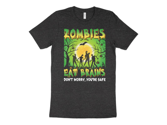 Zombies Shirt - Eat Brains, charcoal
