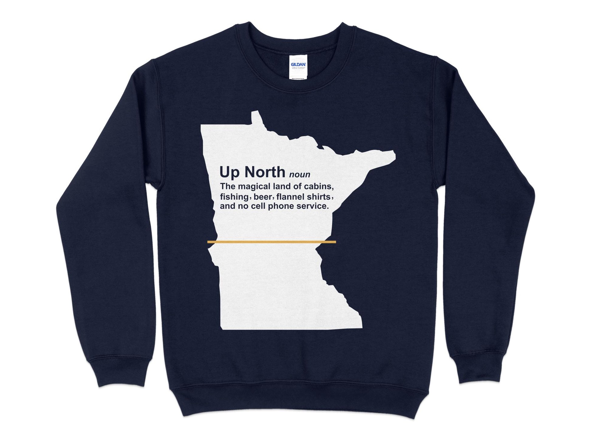 Minnesota T Sweatshirt - Up North Definition, navy blue