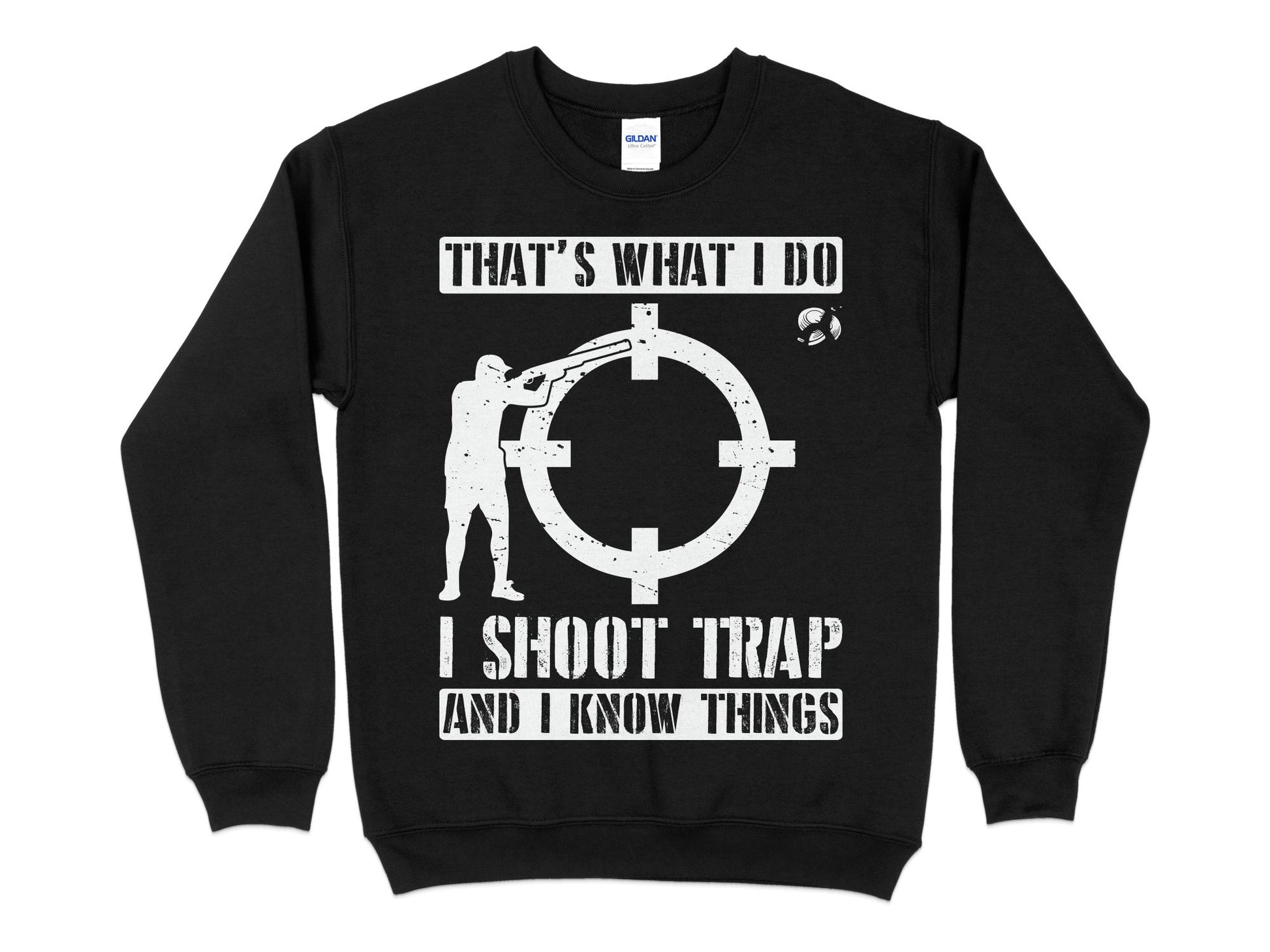Trap Shooting Sweatshirt - I Shoot Trap, black