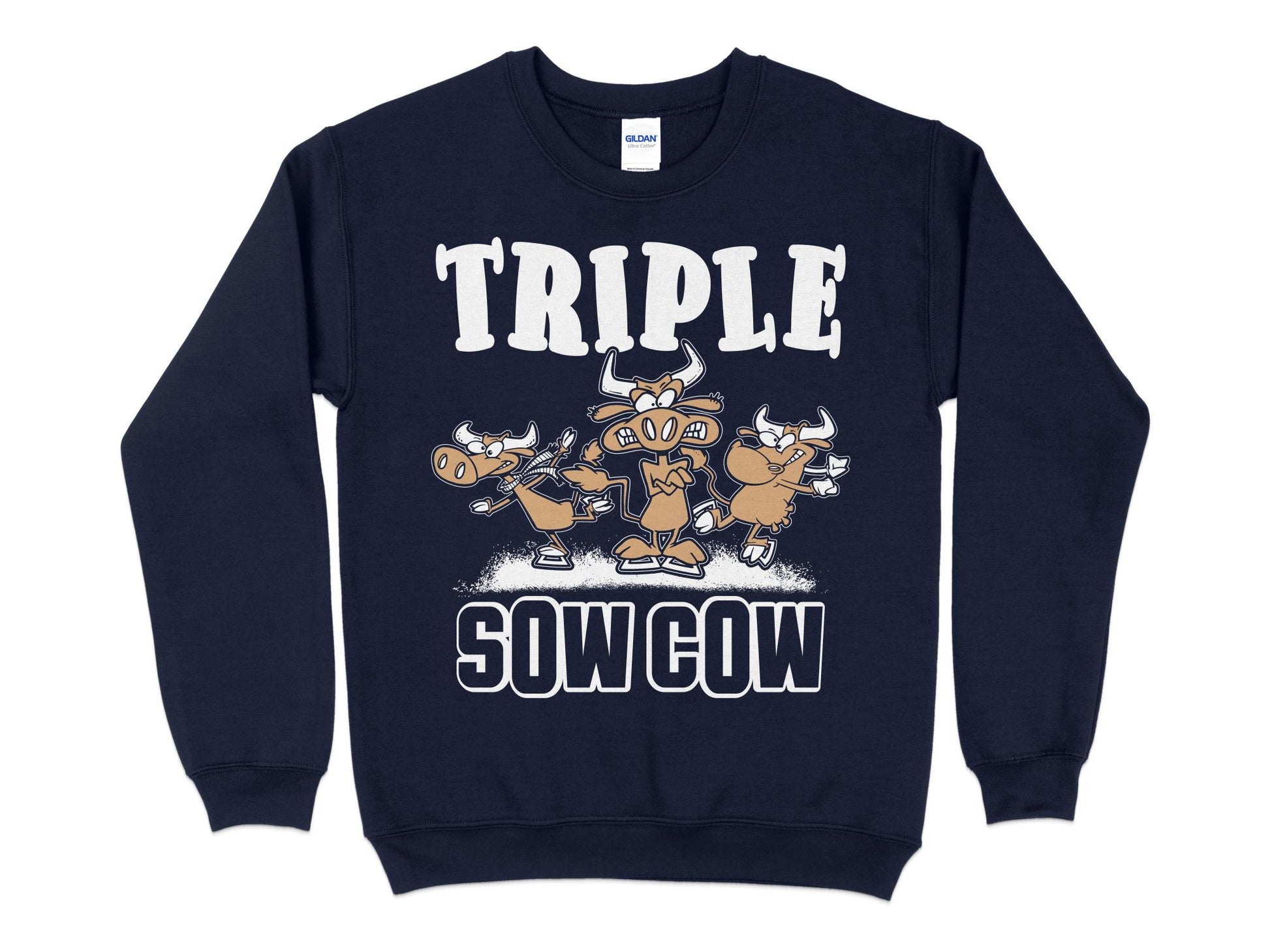 Figure Skating Sweatshirt - Triple Sow Cow, navy blue