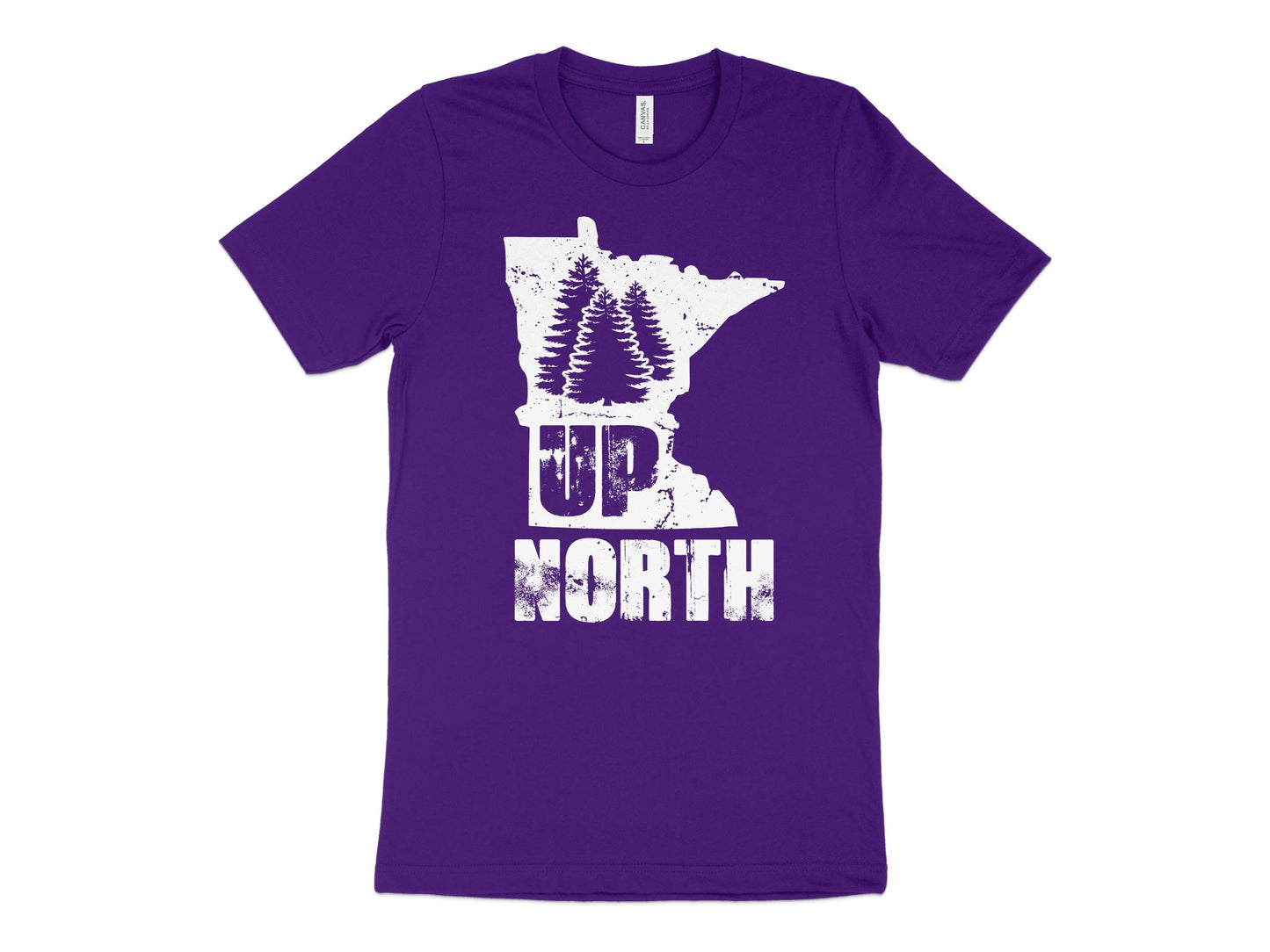 Minnesota T Shirt - Rustic Up North, purple