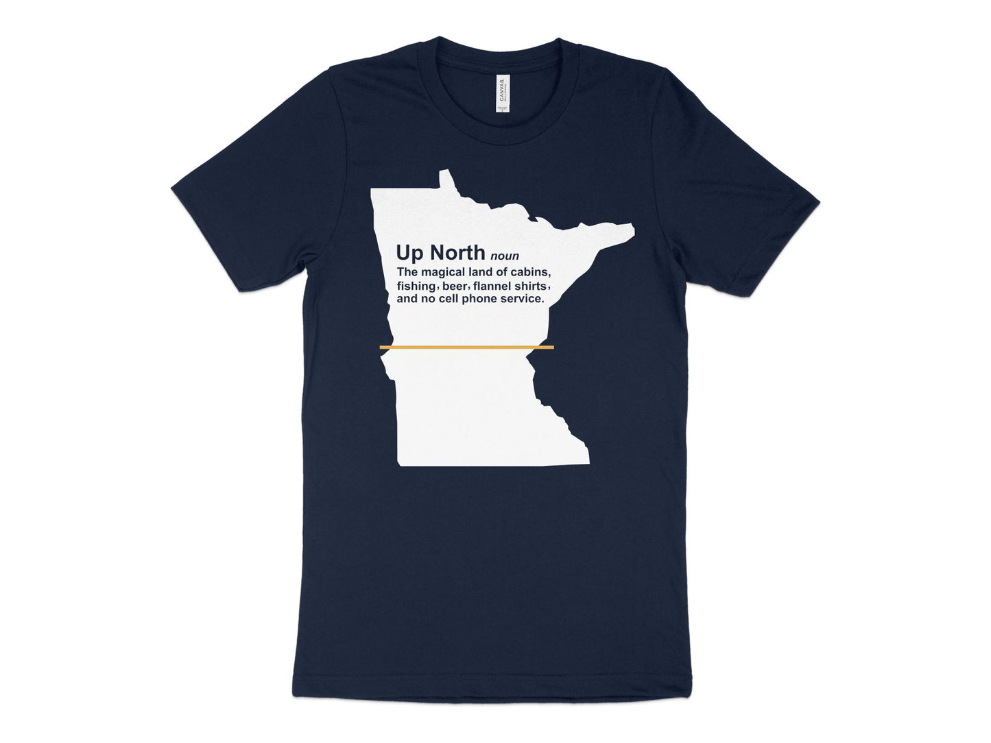 Minnesota T Shirt - Up North Definition, navy blue