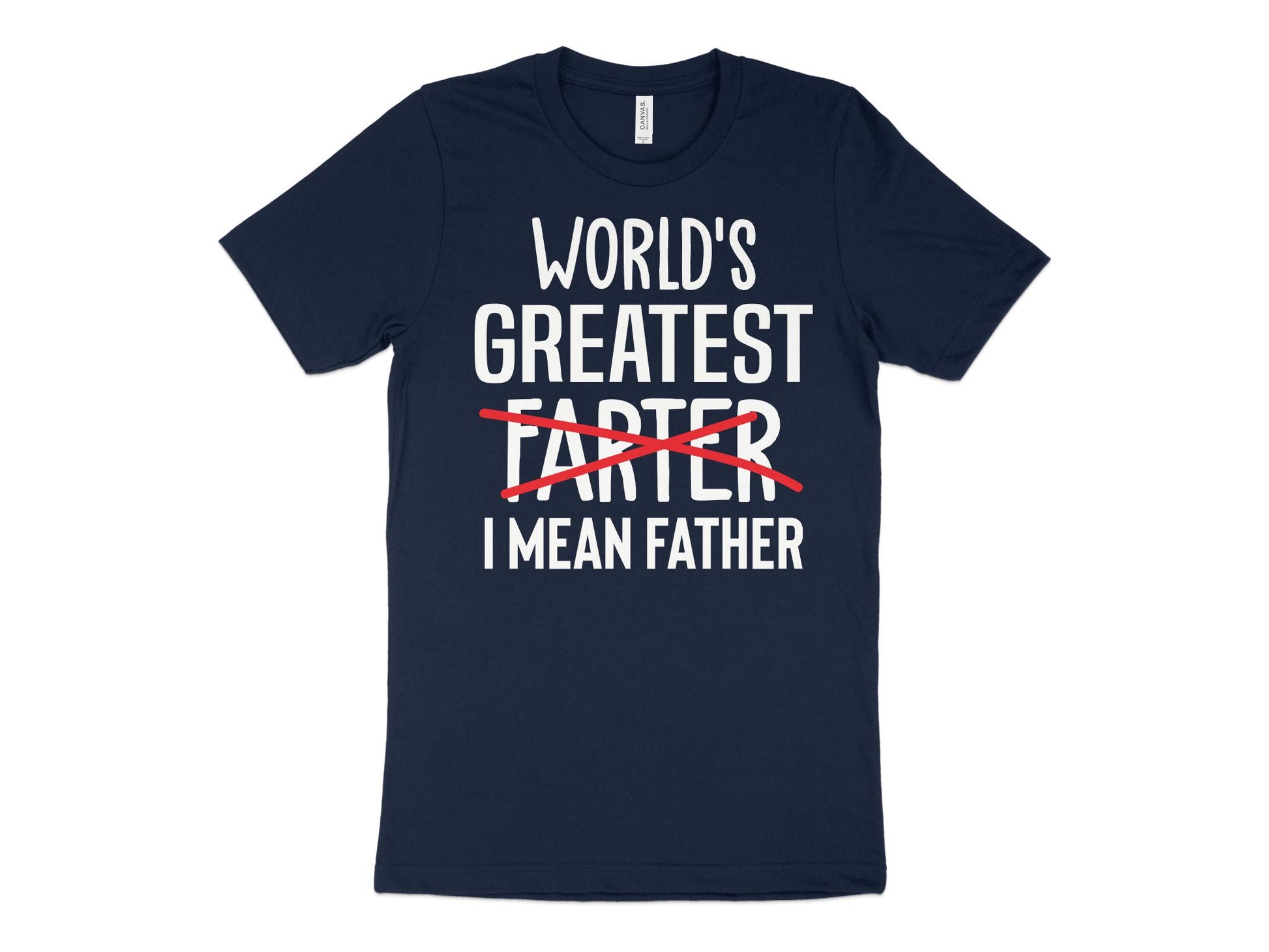 World's Greatest Farter I Mean Father Shirt, navy blue