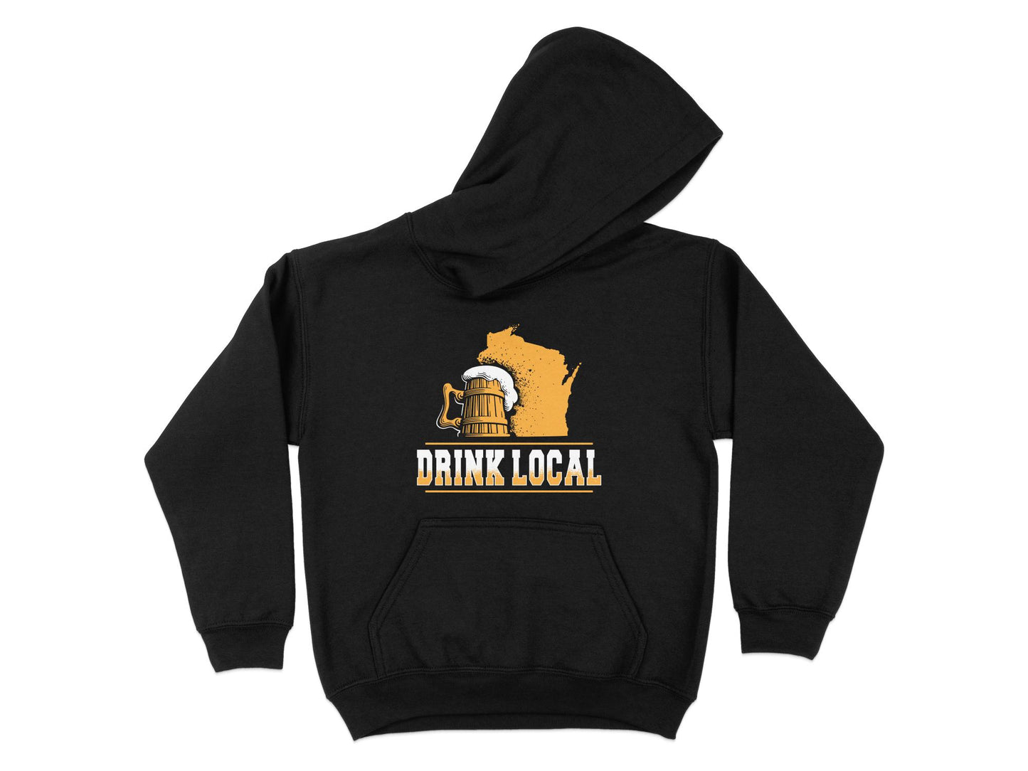 Wisconsin Hoodie - Drink Local black