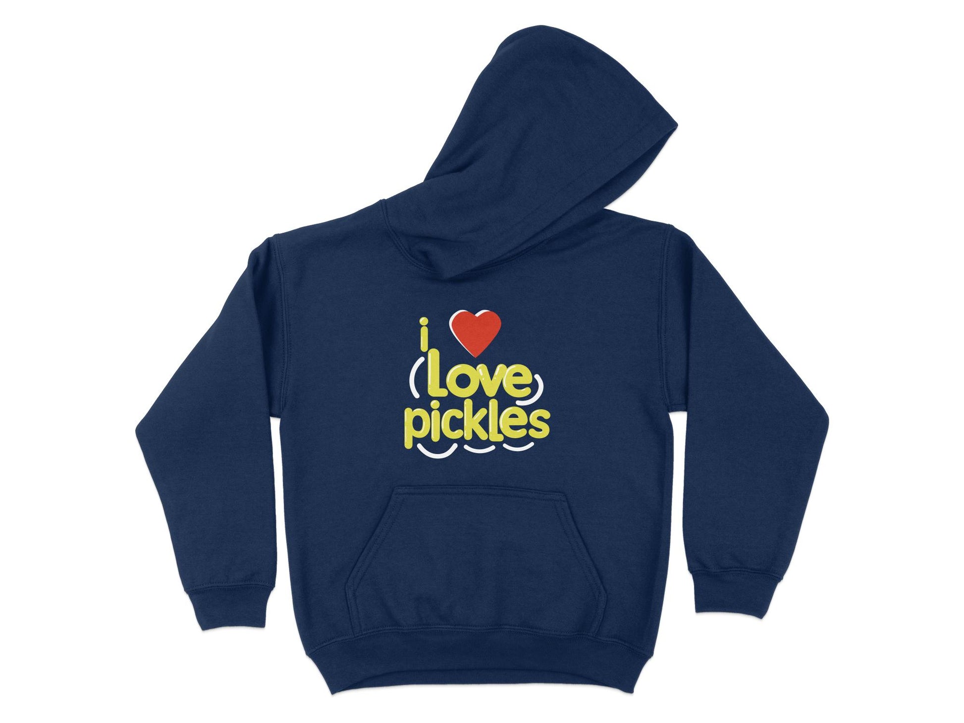 I Love Pickles Hoodie, navy blue