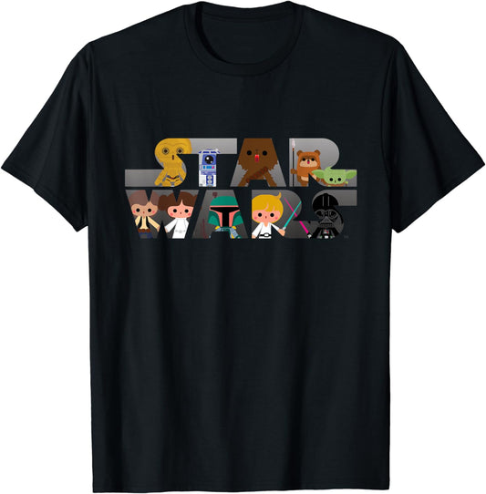 Star Wars Logo Kawaii Multi-Character T-Shirt T-Shirt
