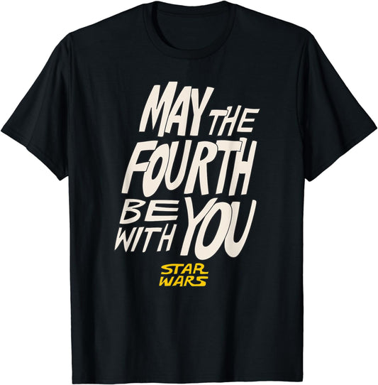 Star Wars May the Fourth Be With You Hand-Drawn Letters T-Shirt