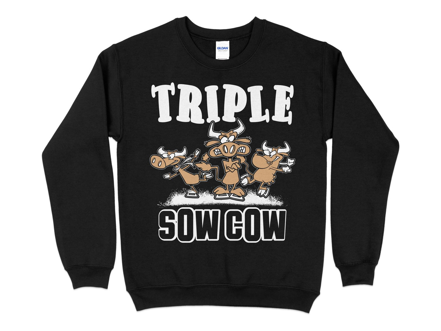 Figure Skating Sweatshirt - Triple Sow Cow, black