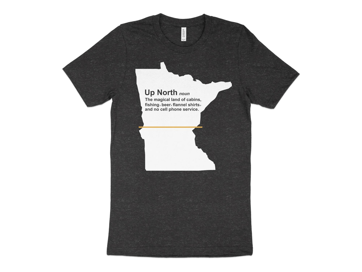 Minnesota T Shirt - Up North Definition, charcoal