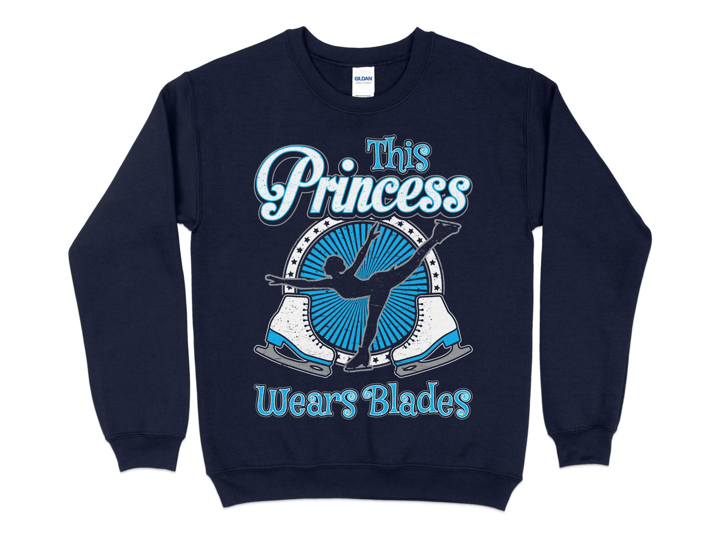 Figure Skating Sweatshirt This Princess Wears Blades, navy blue