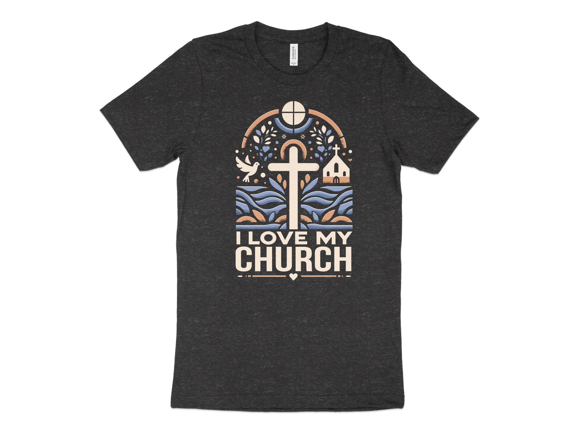 I Love My Church Shirts, charcoal