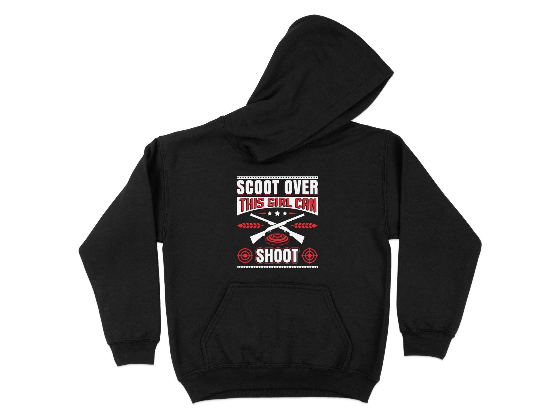 Trap Shooting Hoodie - Scoot Over This Girl Can Shoot, black