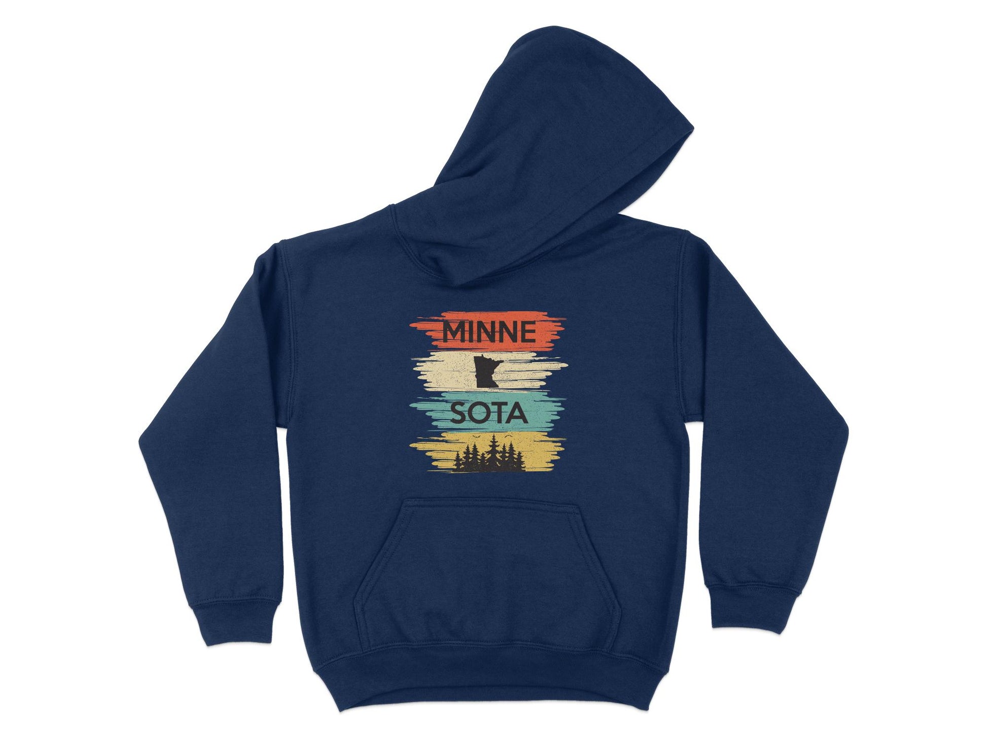 Minnesota T Sweatshirt Retro Style Sunset, navy blue