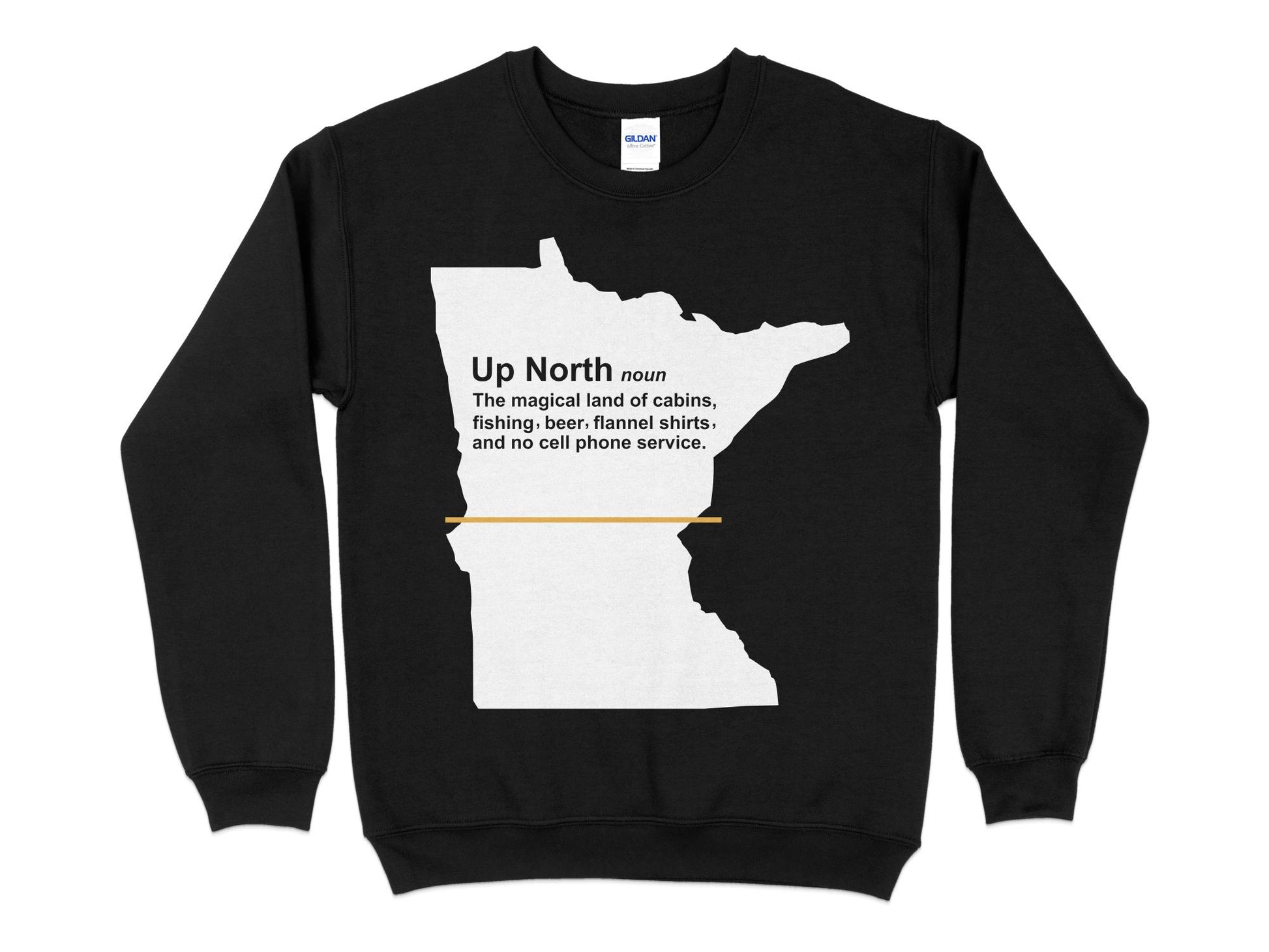 Minnesota T Sweatshirt - Up North Definition, black